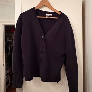 Wool navy Cardigan Sweater